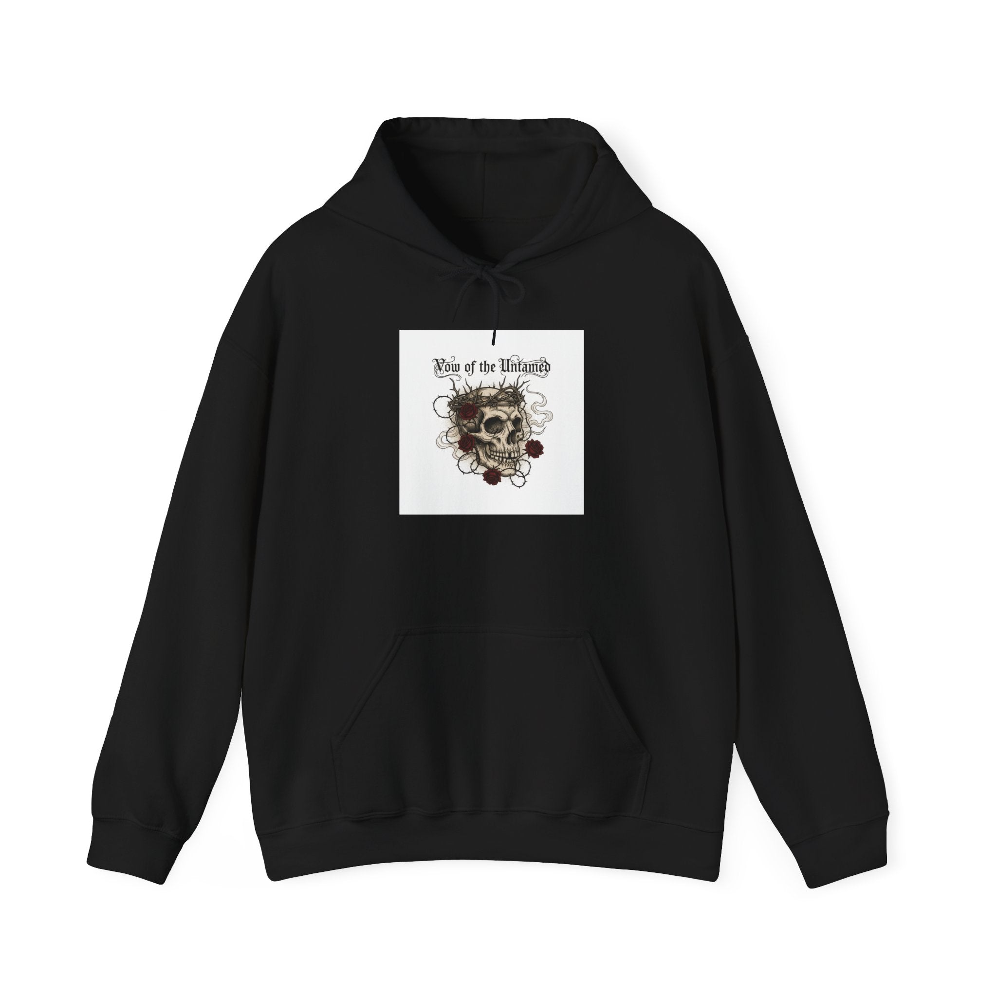 Western Skull Art Hoodie | gothic Americana, desert noir design