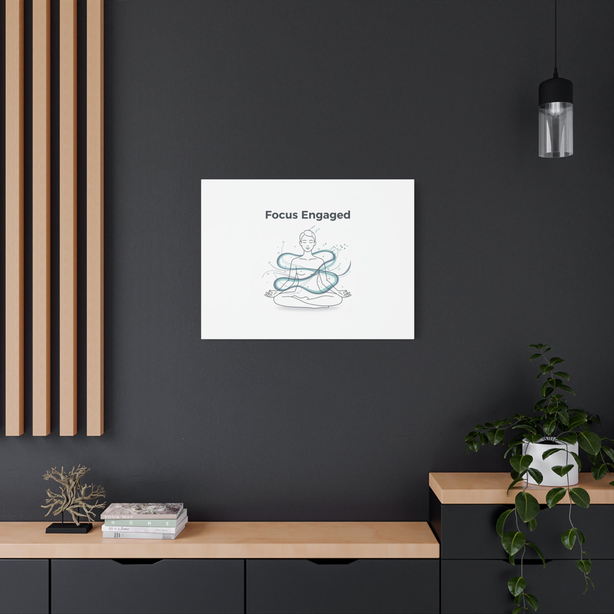 Focus Engaged Canvas, flow state poster | productivity art, ADHD merch
