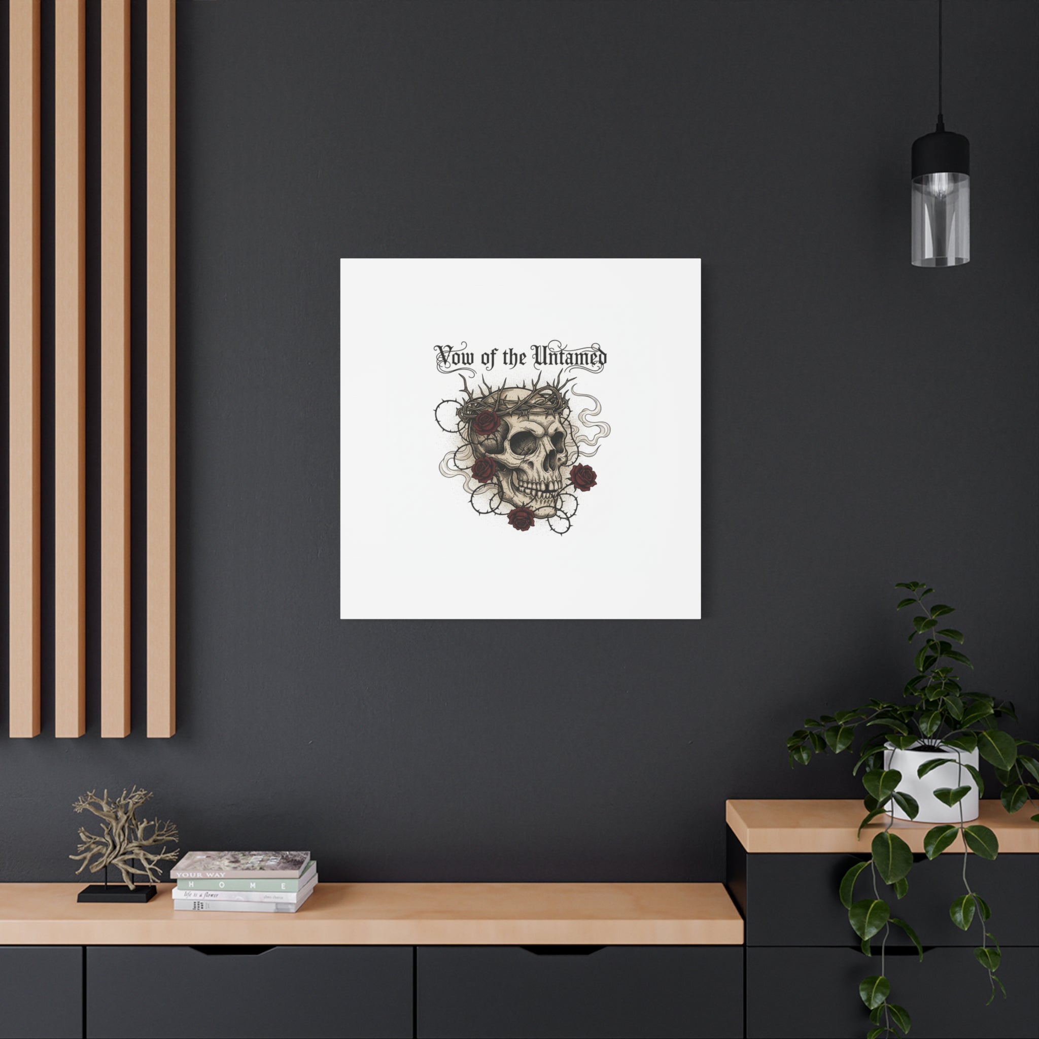 Vow of the Untamed Skull Canvas | western skull art, gothic Americana