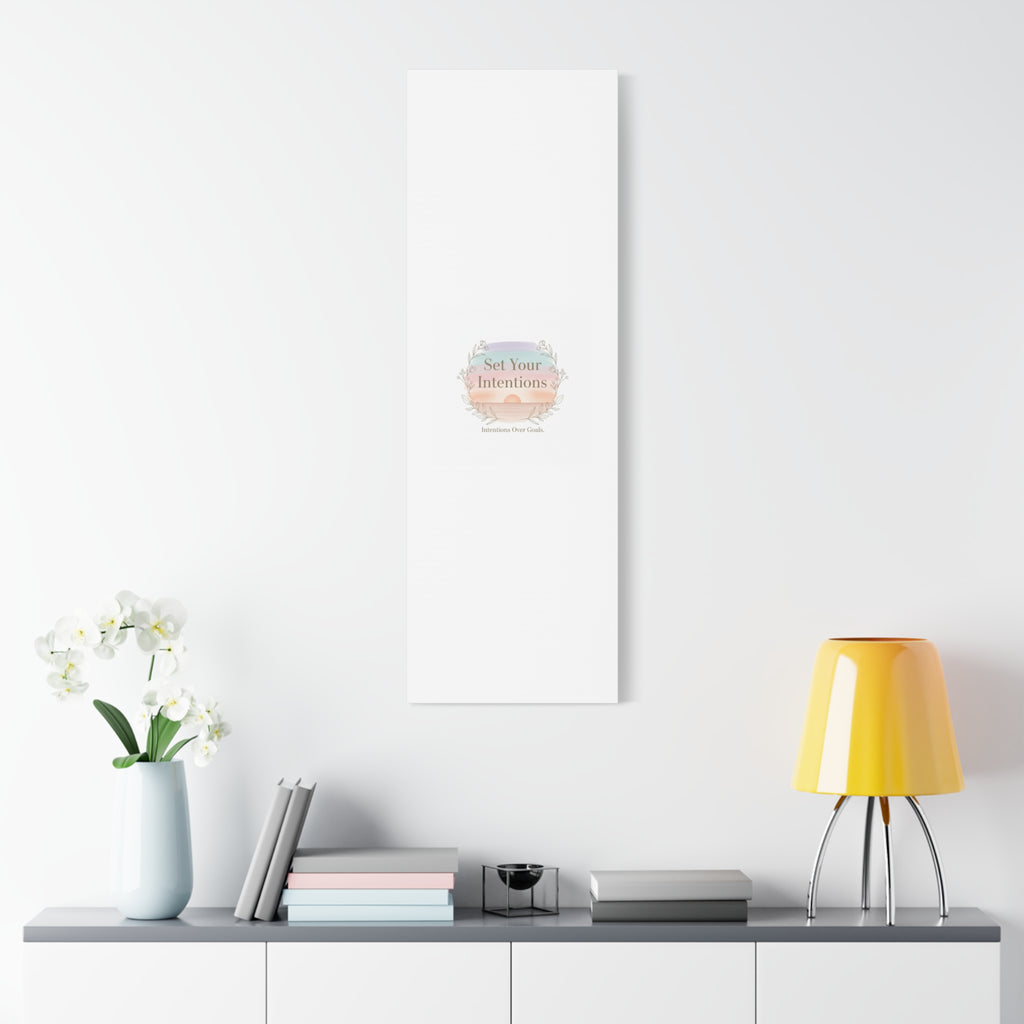 Set Your Intentions Canvas | Gentle Intentions Over Goals, Soft Wellness Art