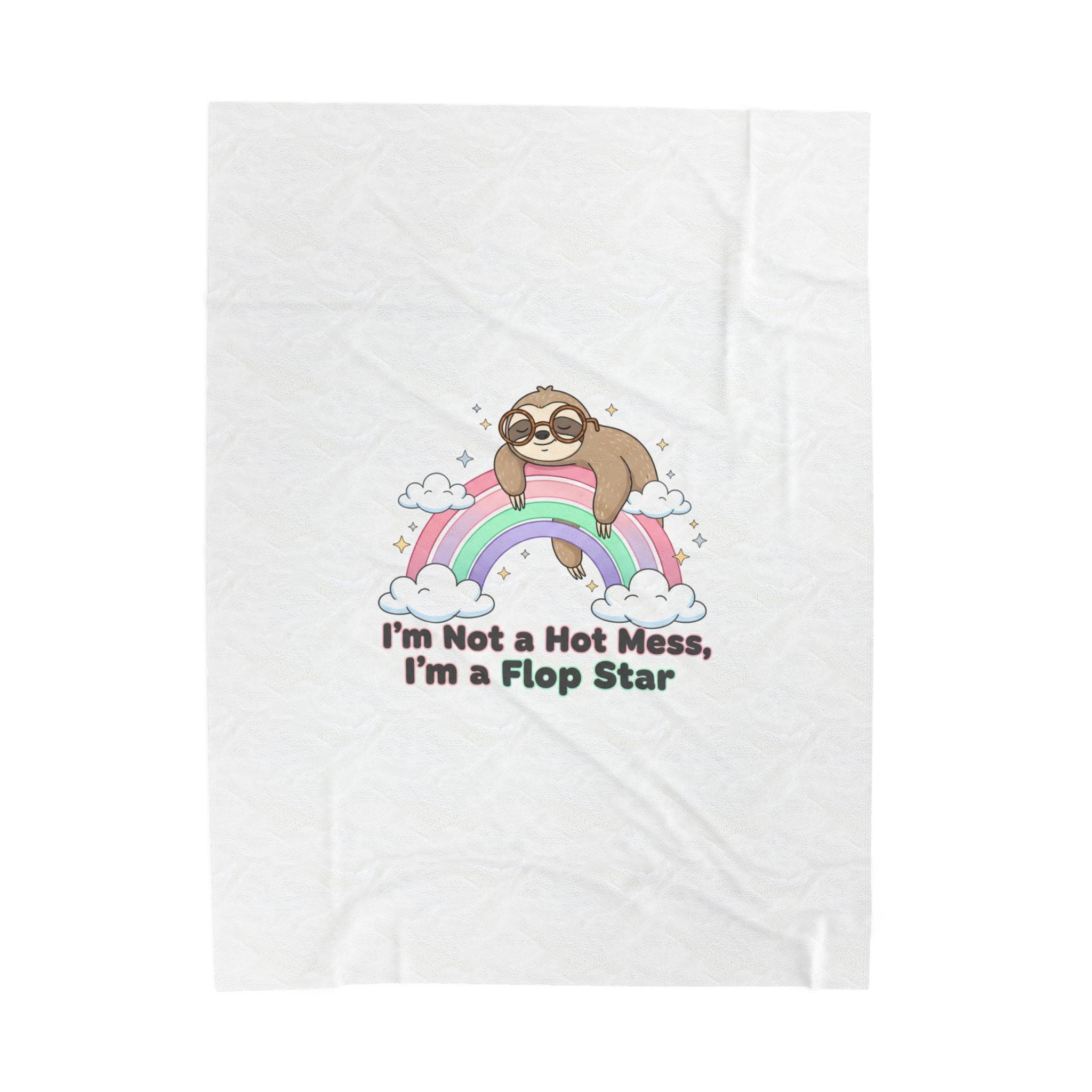 Flop Star Sloth Rainbow Blanket | flop era burnout humor